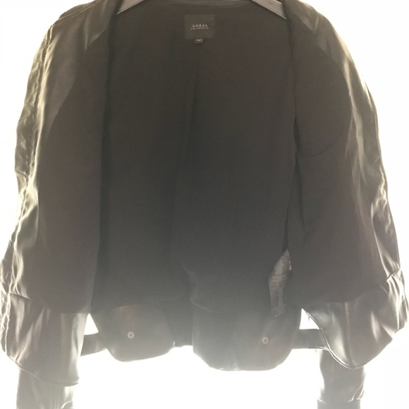 GUESS Faux Leather Bomber Jacket - Picture 5 of 8